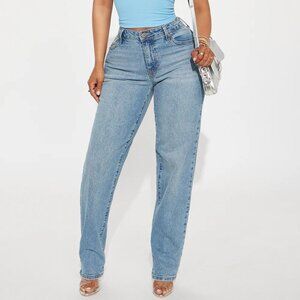 Slim Straight Leg Jeans - Medium Wash